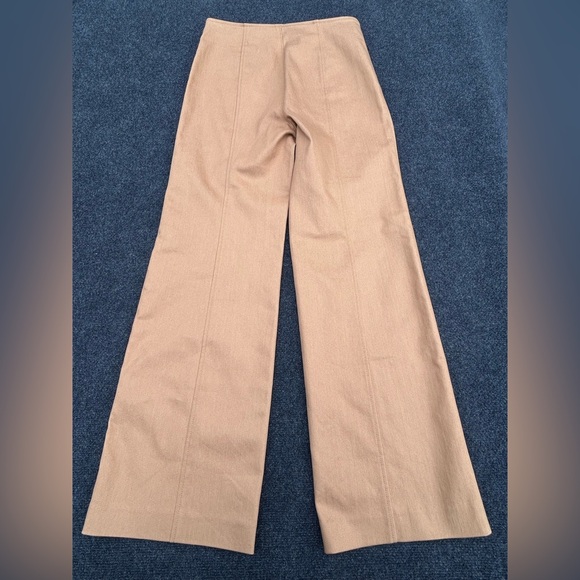 Cinq à Sept Azure Long Wide Leg Jeans Pants in Sahara Tan Trousers Size 6 - Picture 6 of 16